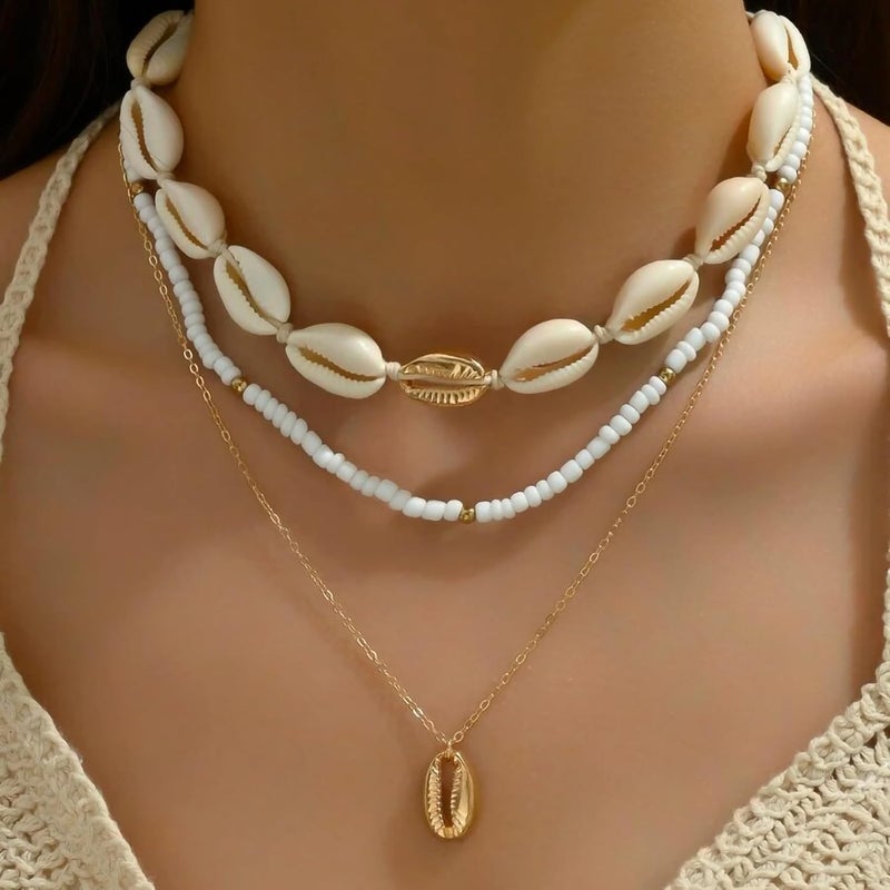 Nackiy Handmade Sea Shell Necklace for Women Summer Adjustable Natural Shell Collar Necklace - Image 2